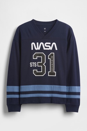 NASA LS VNECK JERSEY TEE