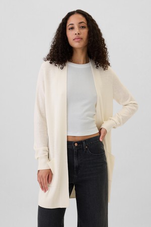 Long Open-Front Cardigan