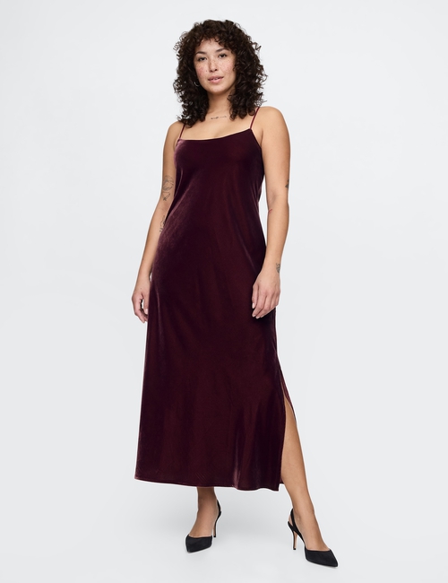 Recycled Velvet Maxi Slip Dress