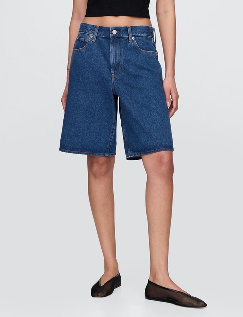 11" Mid Rise Longline Denim Shorts