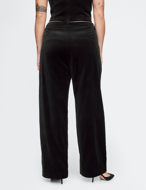 High Rise Velvet Straight Pants