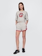 VintageSoft Cropped Elbow-Sleeve Sweatshirt