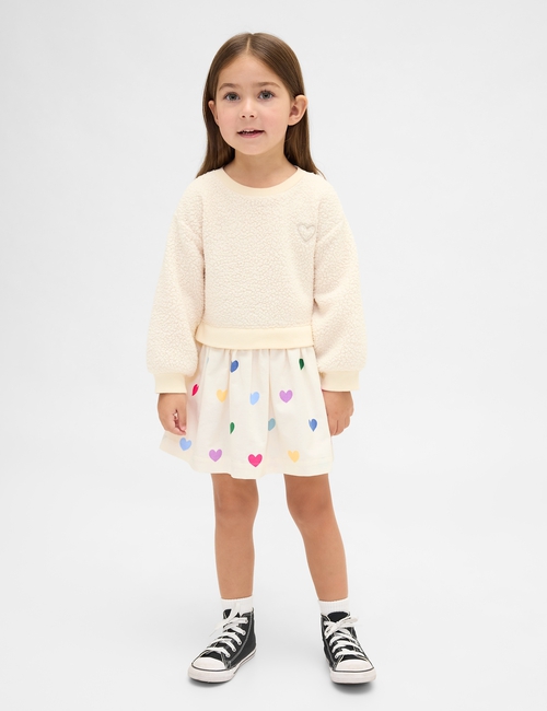 Baby & Toddler Mixed Media Heart Sweatshirt Dress