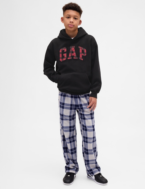 VTG SOFT RELAXED LOGO PLAID HOOD