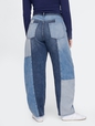 High Rise Patchwork Barrel Jeans