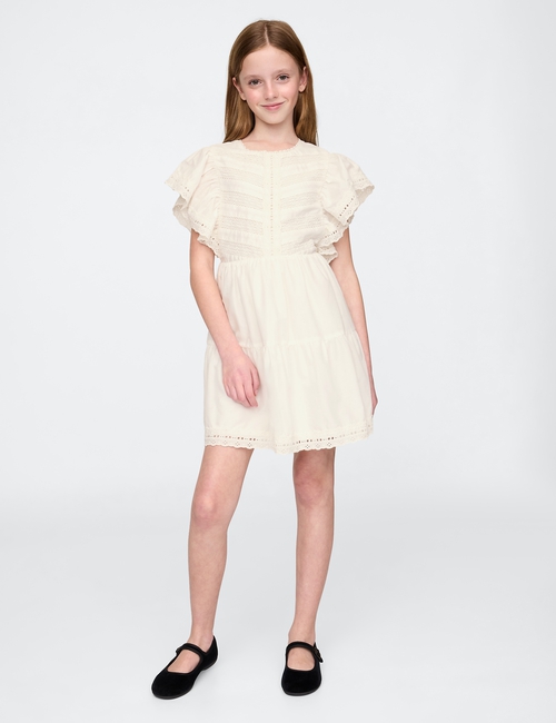 Kids Lace Tiered Ruffle Dress