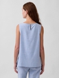 Linen-Blend Shell Tank Top