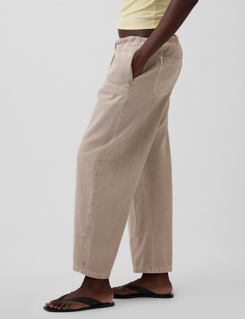 Poplin Easy Double-Knee Barrel Pants