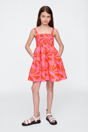 Kids Smocked Poplin Dress