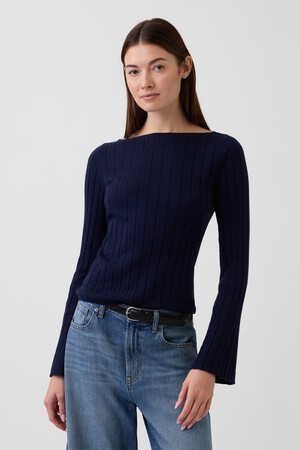 Ribbed Boatneck T-Shirt