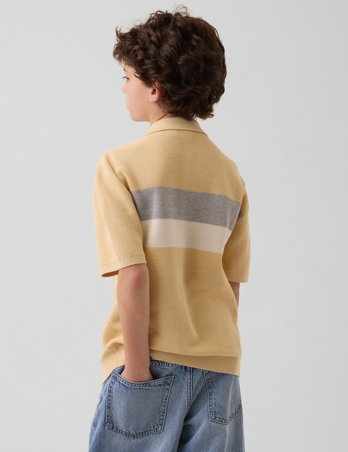 Kids Relaxed Stripe Polo Sweater Shirt