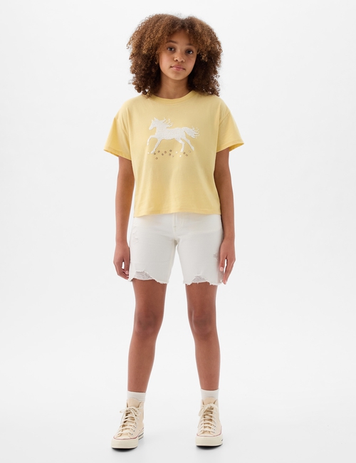 تي شيرت مزين بطبعة بترتر قلاب للأطفال