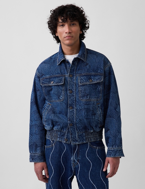Gap × HFR Embroidered Denim Bomber Jacket by Daveed Baptiste