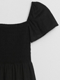 Smocked Squareneck Midi Dress