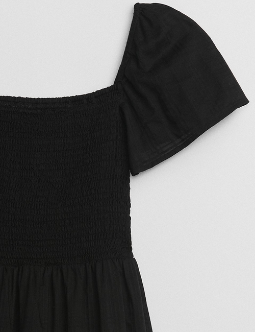 Smocked Squareneck Midi Dress