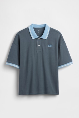 Kids Oversized Gap Logo Pique Polo Shirt