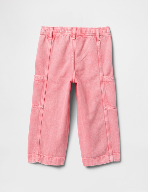 بنطال جينز كارغو سهل الارتداء فائق النعومة للأطفال الرضع والأطفال بسن المشي