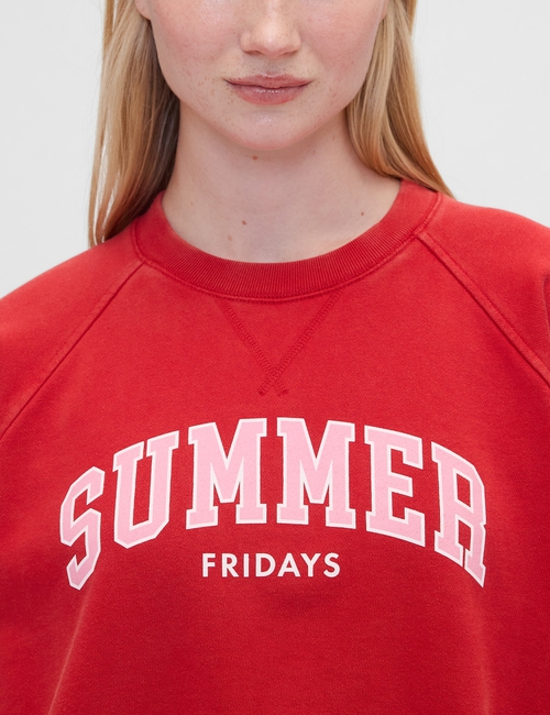 GAP X SUMMER FRIDAYS LOGO TERRY FLEECE LOGO CREW