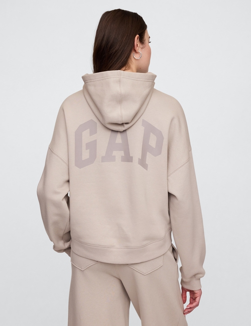Relaxed Gap Mini-Logo Cropped Hoodie