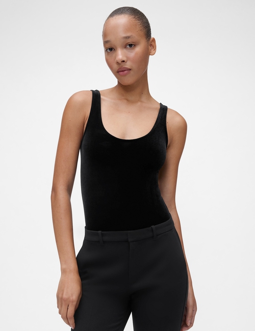 GAP STUDIO VELVET SCOOP NECK BODYSUIT