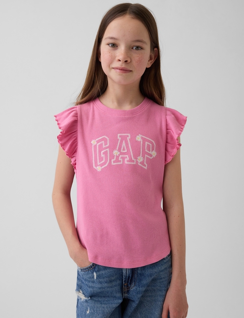 Kids Arch Logo Ruffle T-Shirt