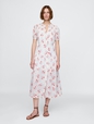 Gap × DÔEN Pintuck Floral Midi Dress