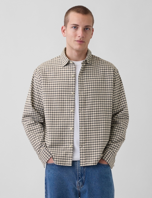 Relaxed Straight-Hem Oxford Shirt