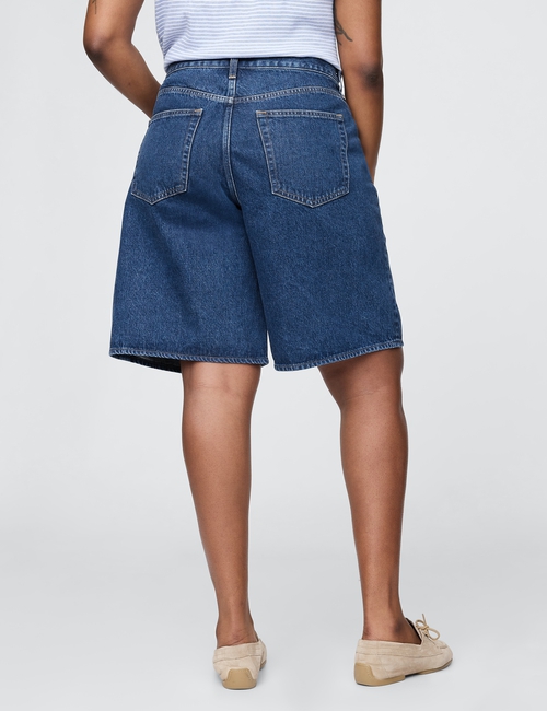11" Mid Rise Longline Denim Shorts
