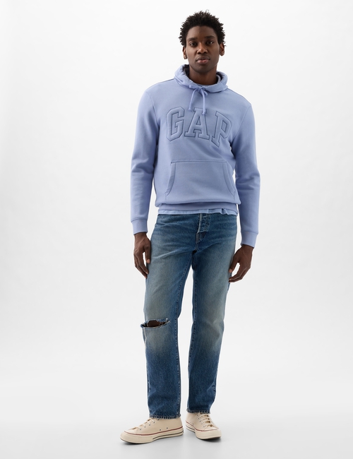 كنزة بغطاء رأس وشعار جاب بتصميم منفوخ