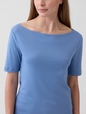 Modern Ribbed Boatneck T-Shirt