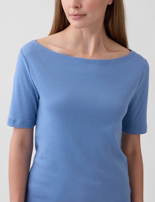 Modern Ribbed Boatneck T-Shirt