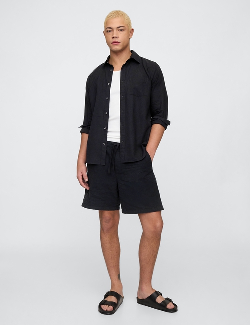 7" Linen-Blend Easy Shorts