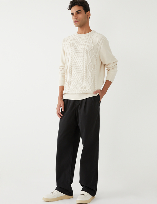 Relaxed Cable-Knit Sweater
