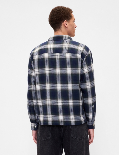 V-LS BOXY FLANNEL