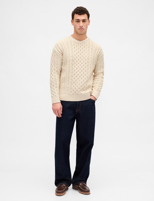 Relaxed Cable-Knit Sweater