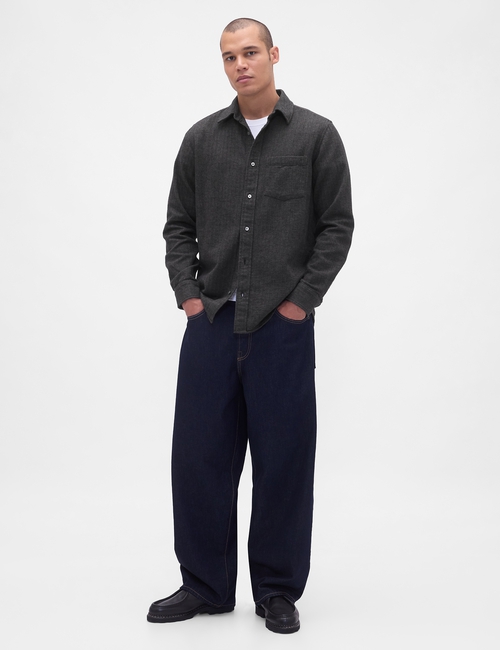 Organic Cotton Relaxed Flannel Shirt