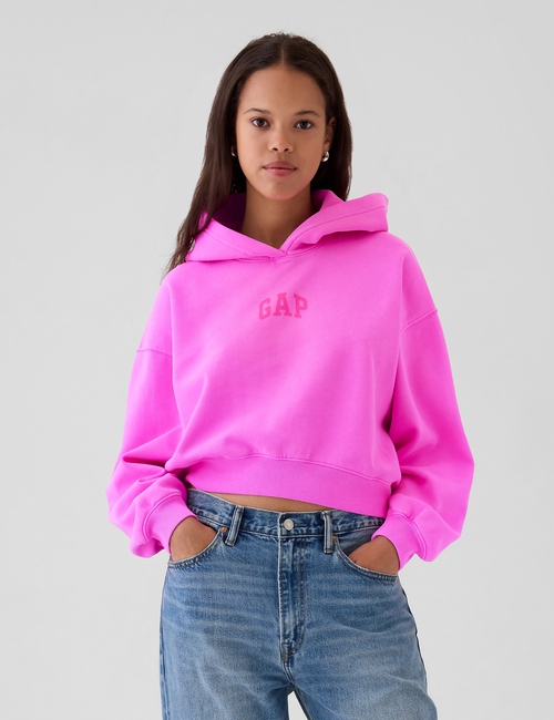 VintageSoft Arch Logo Cropped Hoodie