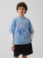 Kids Mesh Oversized Graphic Jersey T-Shirt