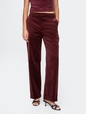 High Rise Velvet Straight Pants