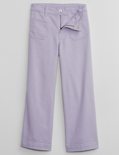 Kids High Rise Wide-Leg Ankle Jeans