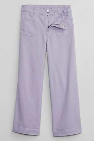 Kids High Rise Wide-Leg Ankle Jeans