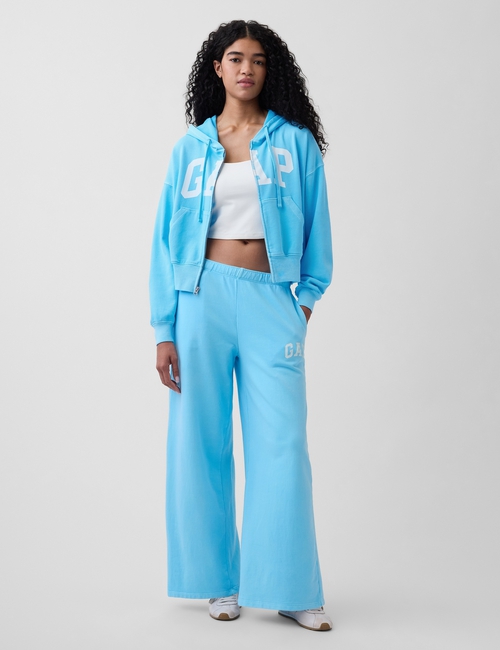 Gap Logo French Terry Wide-Leg Joggers