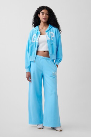 Gap Logo French Terry Wide-Leg Joggers