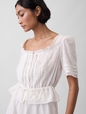 Lace-Trim Peplum Top