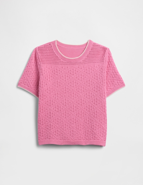 Kids Relaxed Mixed-Stitch Sweater Top