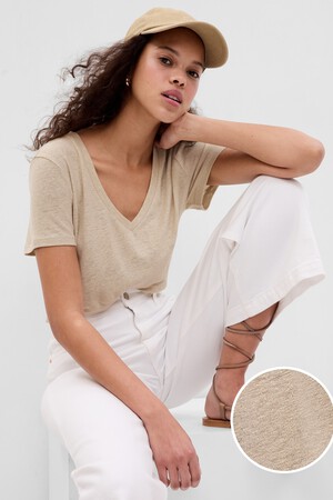 Linen-Blend T-Shirt