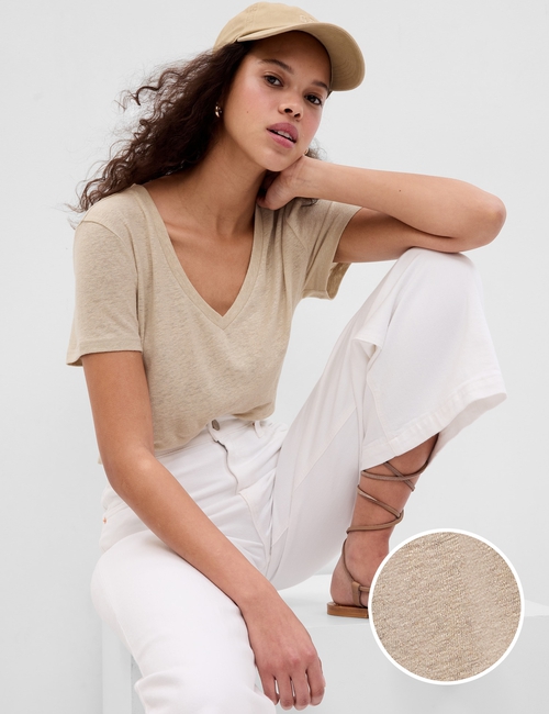 Linen-Blend T-Shirt