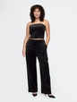 High Rise Velvet Straight Pants