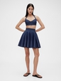 GapStudio Pleated Denim Mini Skirt