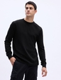 Waffle-Knit Crewneck T-Shirt